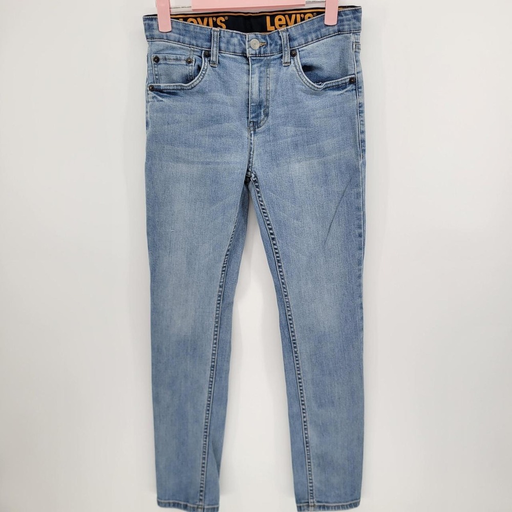 Levis 510 Skinny Jeans Boys Size 16 Reg W28 L30 Light Wash Adjustable Waist